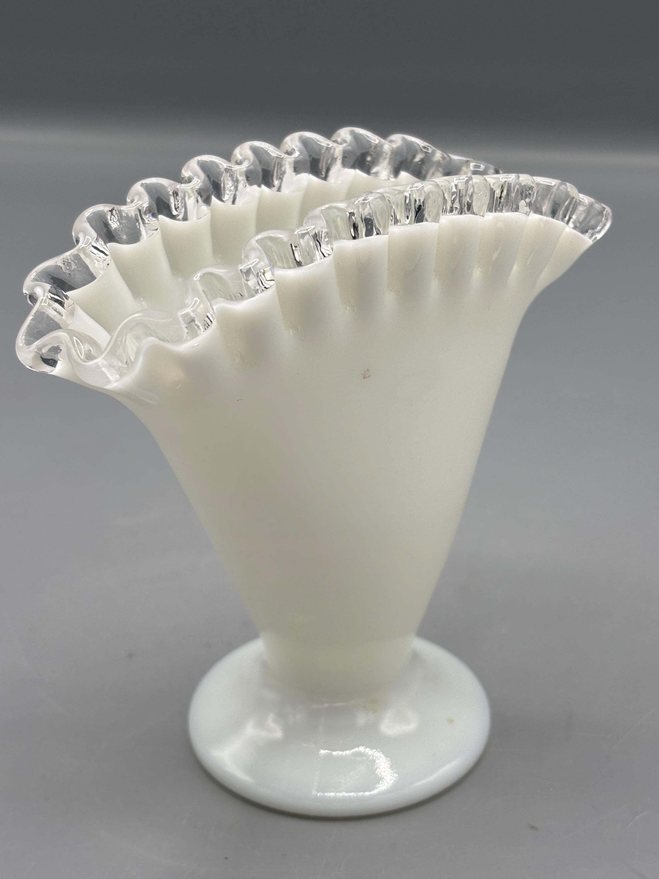 Vintage Fenton Silver Crest Fan Vase - Etsy