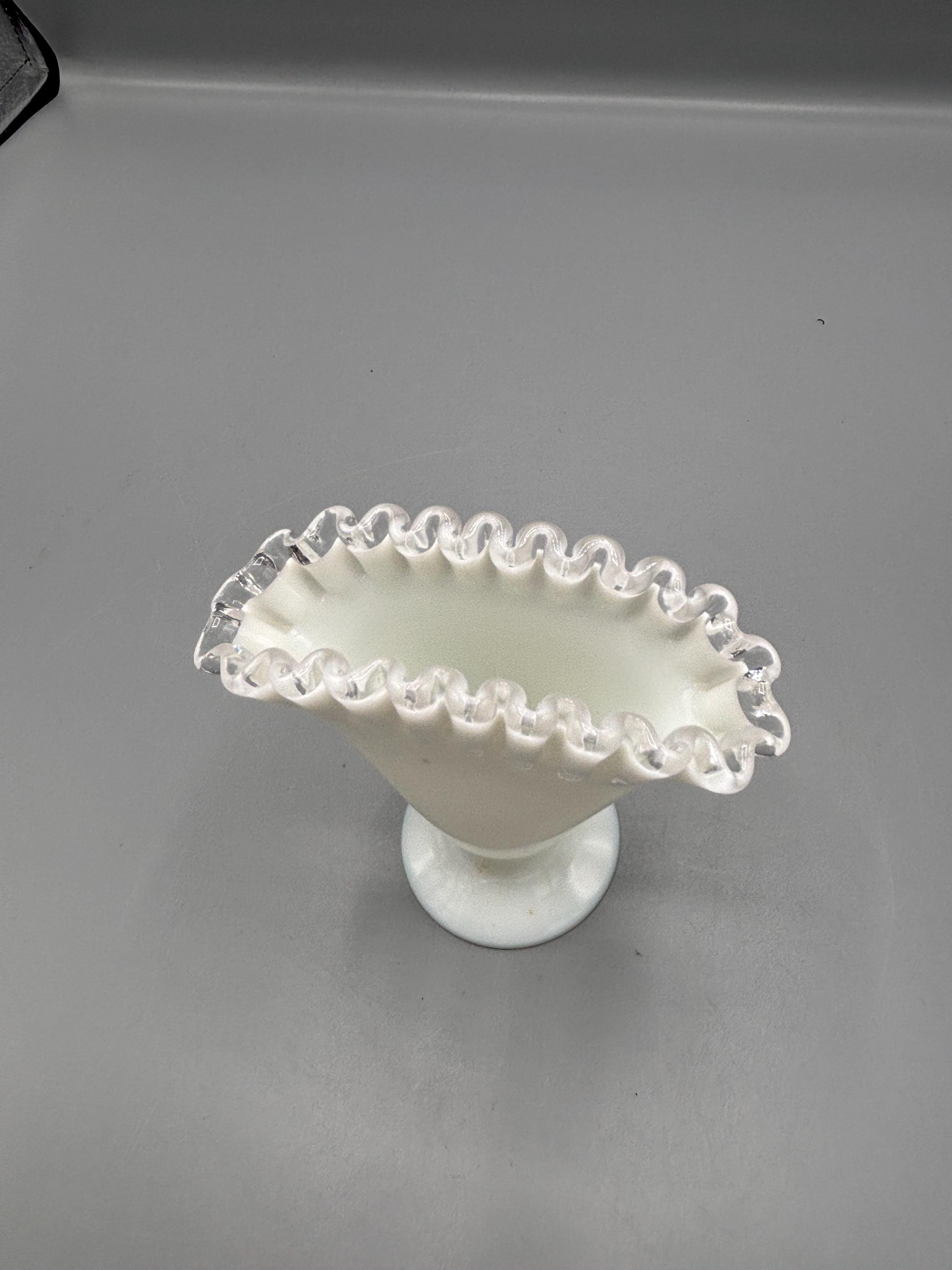 Vintage Fenton Silver Crest Fan Vase - Etsy