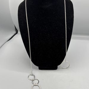 Chicos larlat Silver Rhinestone circle necklace