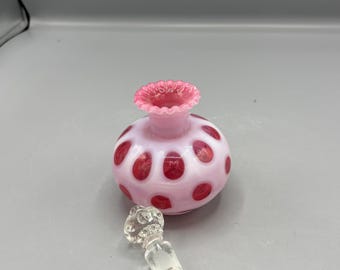 Vintage Fenton Cranberry Coin Dot Pattern Perfume Bottle - Etsy