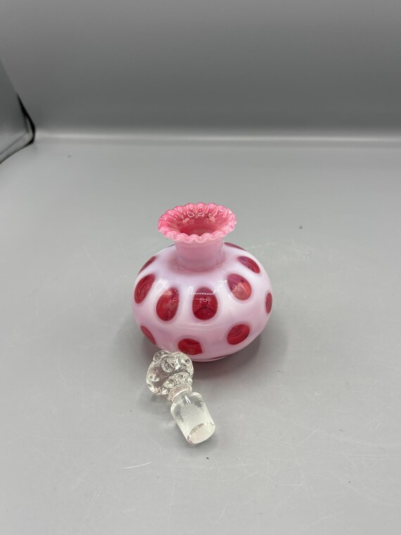 Vintage Fenton Cranberry Coin Dot Pattern Perfume Bottle - Etsy