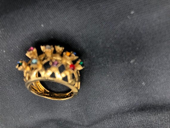 Multi Color Rhinestone Ring - image 5