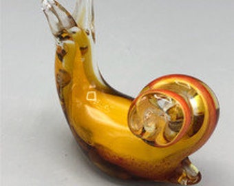 Snail glass paperweight