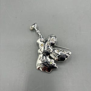 Silver tone Angel brooch