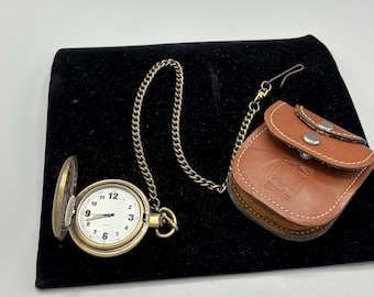 旧日本陸軍のミリタリーケースアンティークレトロ希少品ヴィンテージマニア向け Japan Pocket Watch With Leather Case - Etsy