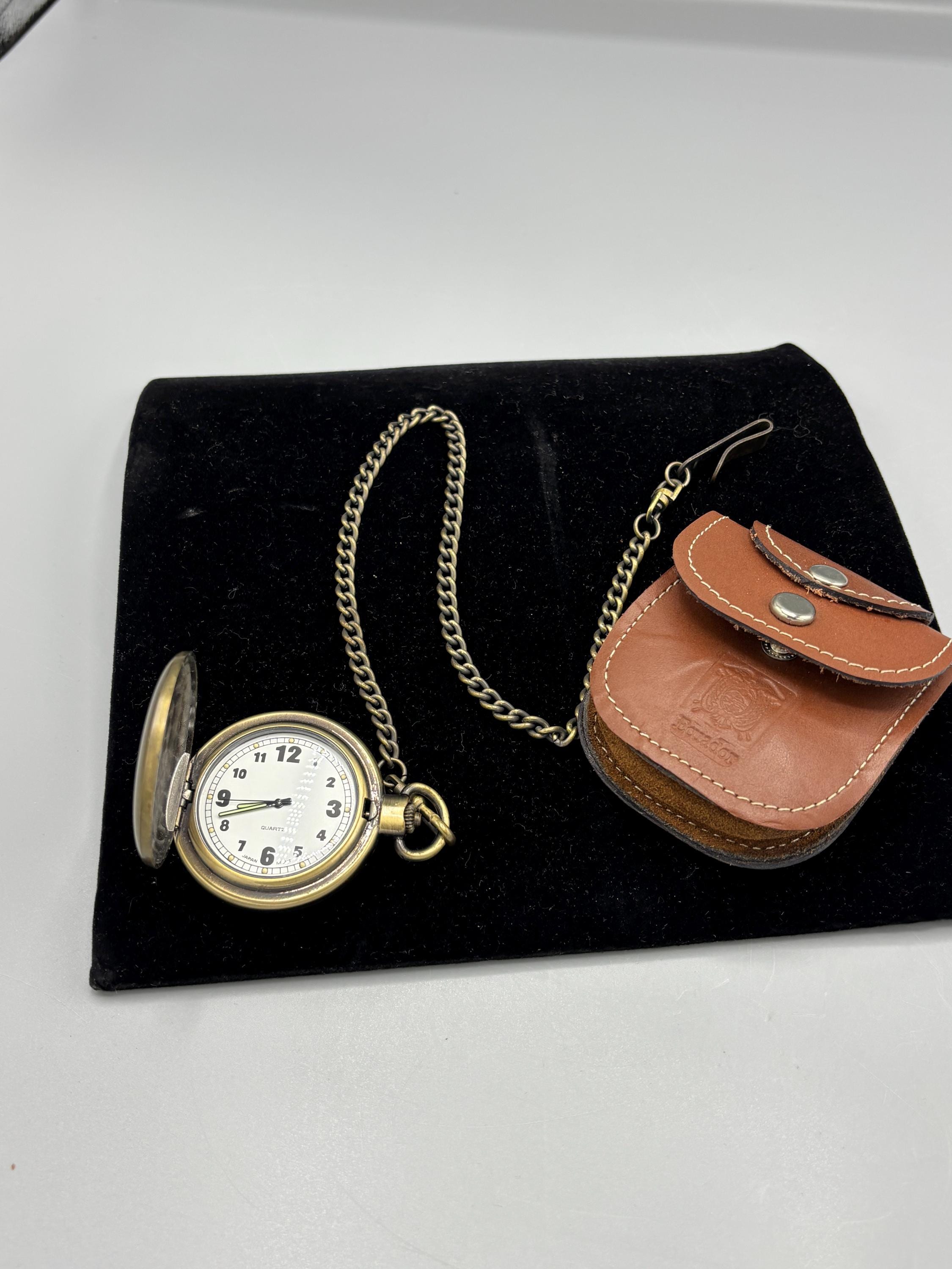 Japan Pocket Watch With Leather Case - Etsy Japan Pocket Watch With Leather Case - Etsy