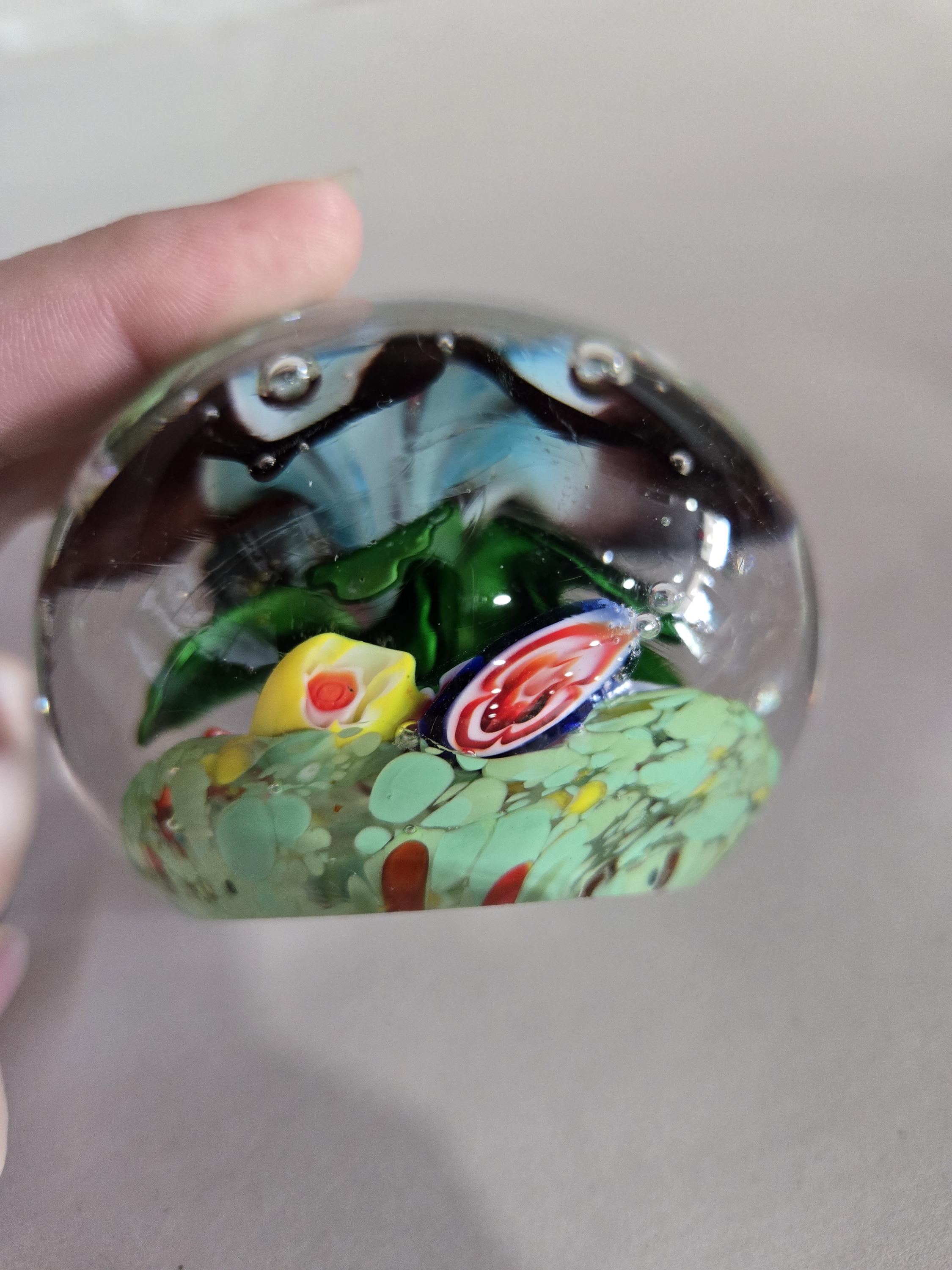 手吹きガラス製フラワーペーパーウェイト - Etsy 日本