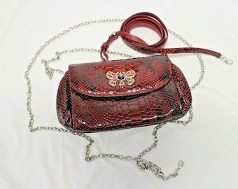 Brighton Red Snakeskin Purse
