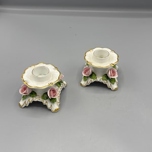 Kaiser German candle holder with porcelain roses