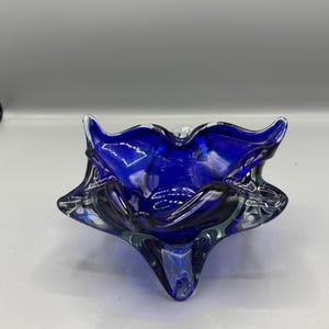70 Cobalt blue heavy Murano trinket dish