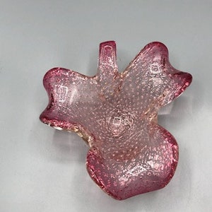 Pink bubble glass dish