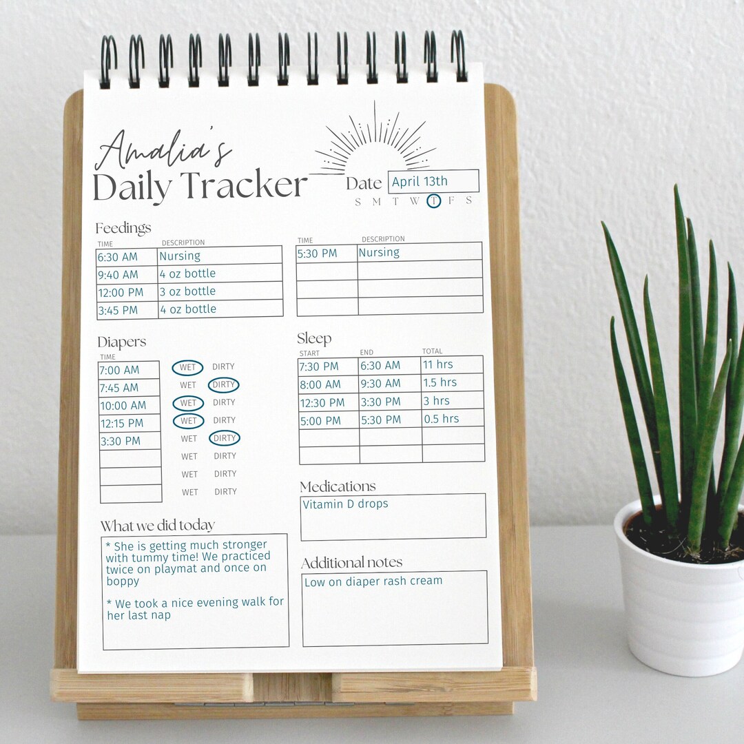 Editable Baby Daily Tracker Newborn Tracking Printable Etsy