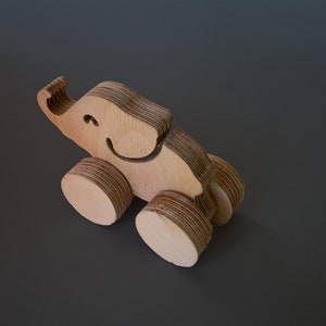 Push wood elephant Toy, kids toy, baby pushtoy, gift for newborns, elephant with wheels, elephant push toy for toddlers