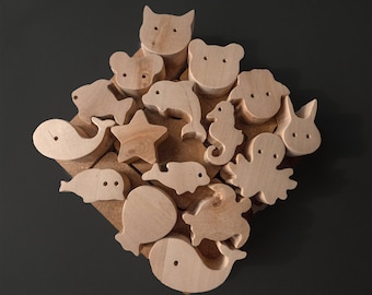 Pomos de madera con forma de animales, tiradores para cómoda infantil, decoración para habitaciones de niños