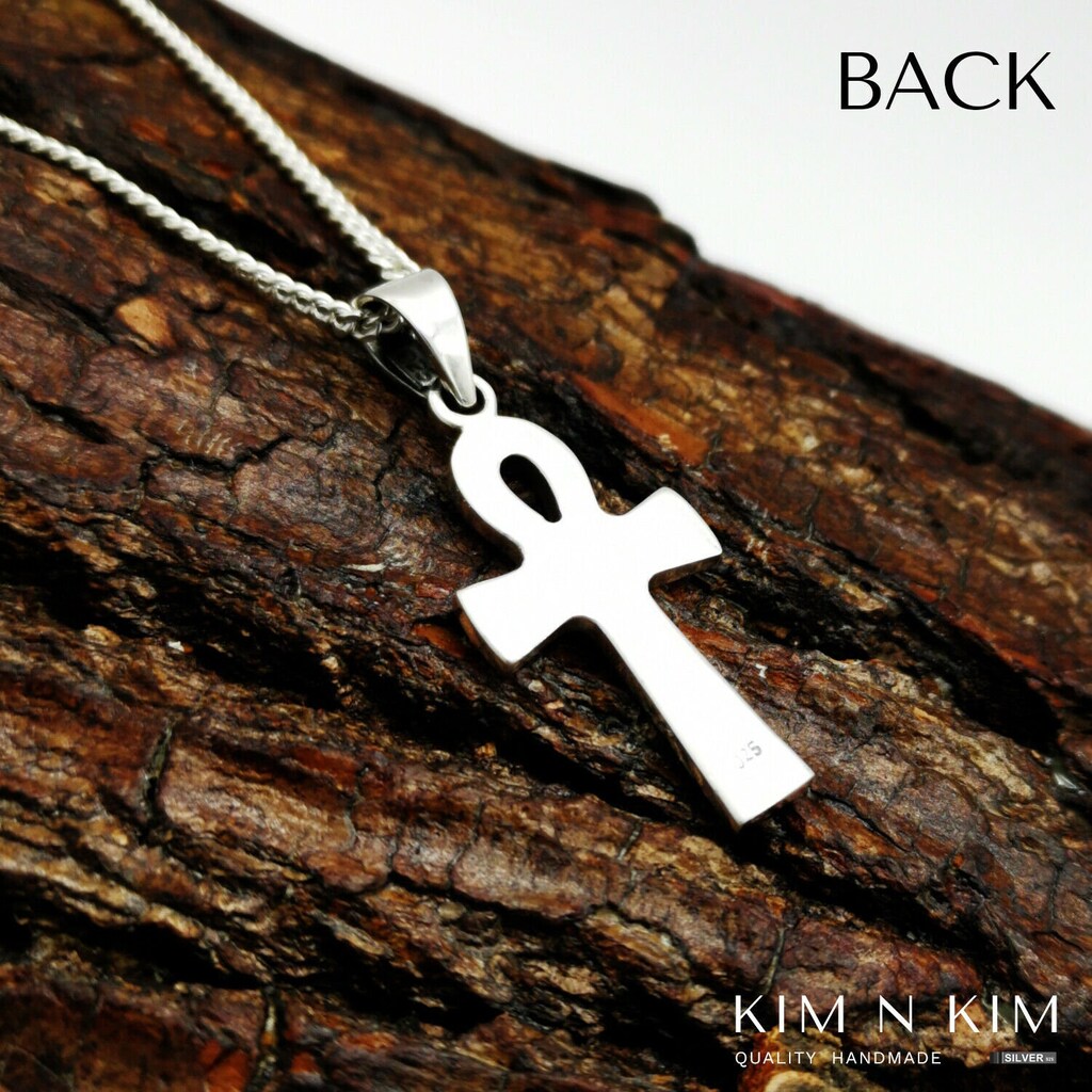 ONEFINITY Collana Ankh In Argento 925 Con Simbolo Egiziano - Ciondolo Geroglifico Unisex - Regalo Con Scatola E Panno