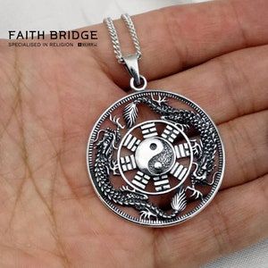 Personalised Yin Yang Pendant Necklace, Dragon Necklace, Yin Yang with Dragon Pendant, Yin Yang  Pendant, Spiritual Symbol - FAITHBRIDGE