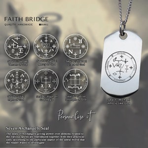 Personalisierte Sieben Erzengel Anhänger, 7 Erzengel Sigil Halskette, Erzengel Anhänger, Amulett Sigil Talisman, spirituelles Geschenk-FAITHBRIDGE