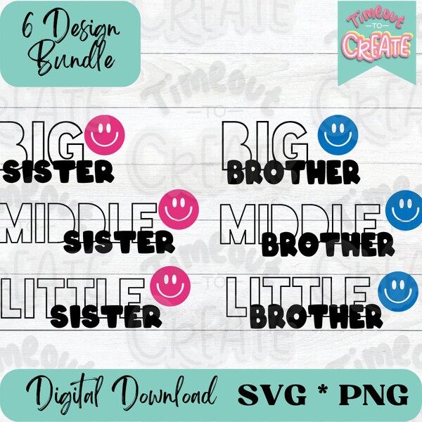 Big Sister SVG, Big Brother SVG, Sibling SVG