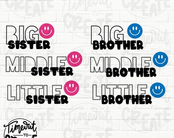 Big Sister SVG, Big Brother SVG, Sibling SVG