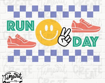 Running SVG, Run Day SVG, Retro Running SVG