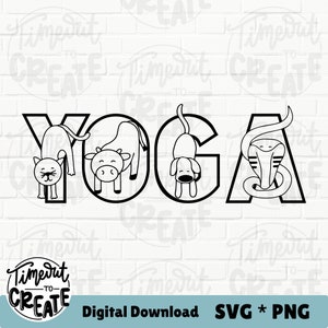Yoga SVG: kat, koe, donshond, cobra