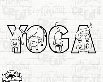 Yoga SVG: Cat, Cow, Down Dog, Cobra