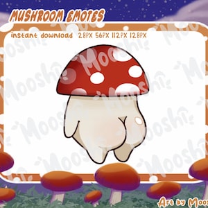 Funny Mushroom Emote GIF for Twitch and Discord, Animated Butt Wiggle Meme, Cute Stream Alert or Chat Reaction Download