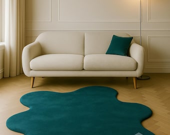 Solid Green Hand Tufted Wool Area Rug for home decor , Kids room , Bed Room, Living Room , Hallway rug,  8x10 , 9x12 , 10x14 , Large Rugs .