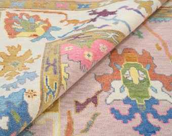 Oshak hand knotted vintage rug 4/22 quality 100% Wool natural dying Area Rug Living Room, Bed Room, Any Room