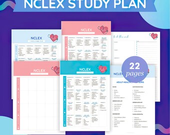 student planner notion template NCLEX Study Plan, 4 Week nclex study plan , 5 week nclex study plan, 12 week nclex study plan, 30 day nclex study plan, study plan template