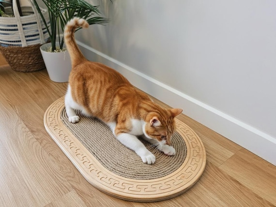 Luxury Wooden Scratching Board for Cats, Furniture Saver Scratch Post, Wall & Floor Scratcher