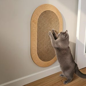 Luxury Wooden Scratching Board for Cats, Furniture Saver Scratch Post, Wall & Floor Scratcher image 4