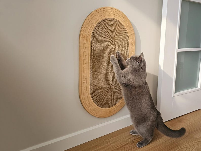 Luxury Wooden Scratching Board for Cats, Furniture Saver Scratch Post, Wall & Floor Scratcher image 4