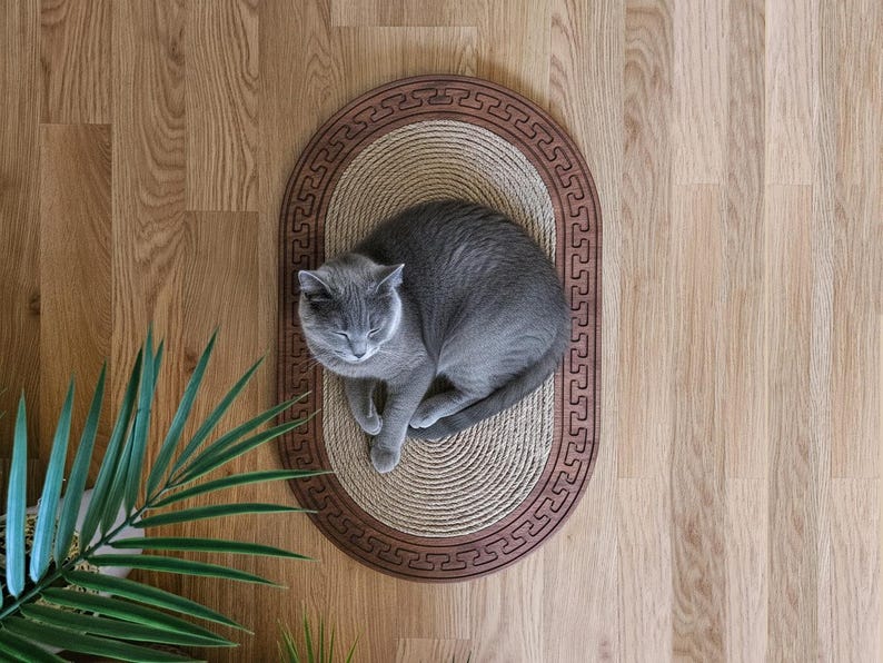 Luxury Wooden Scratching Board for Cats, Furniture Saver Scratch Post, Wall & Floor Scratcher image 5
