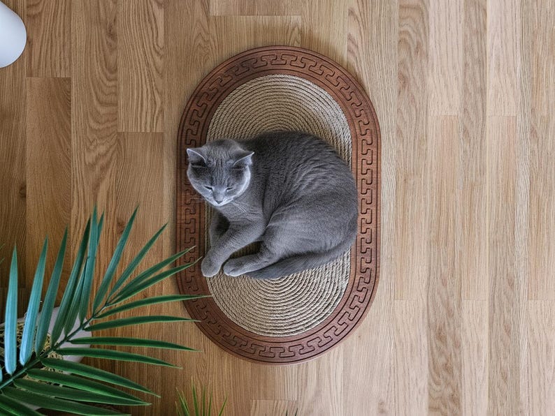 Luxury Wooden Scratching Board for Cats, Furniture Saver Scratch Post, Wall & Floor Scratcher image 6