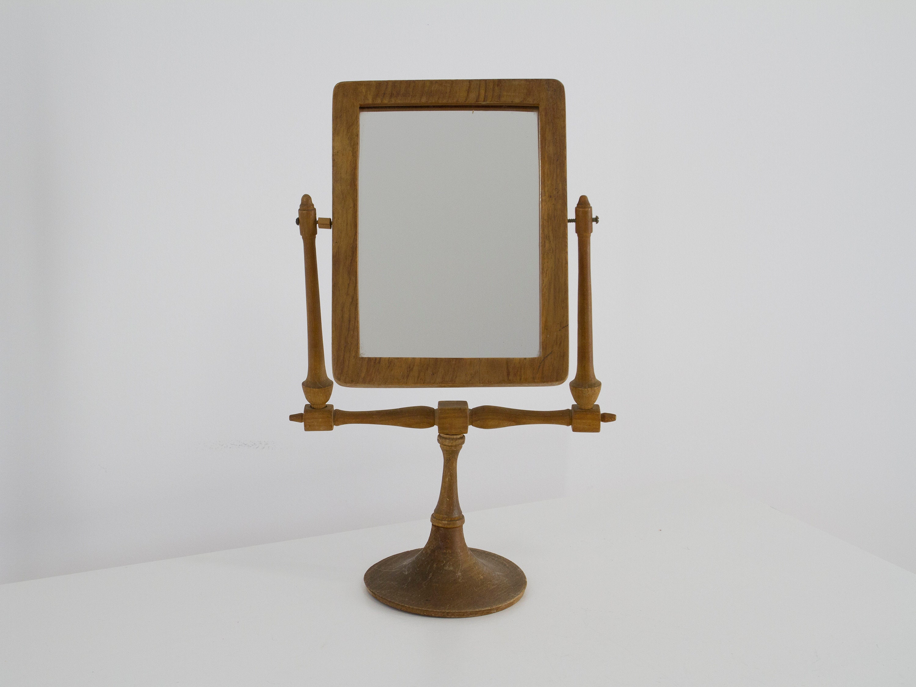 Antique Wooden Shaving Mirror Rectangular Vanity Mirror Etsy