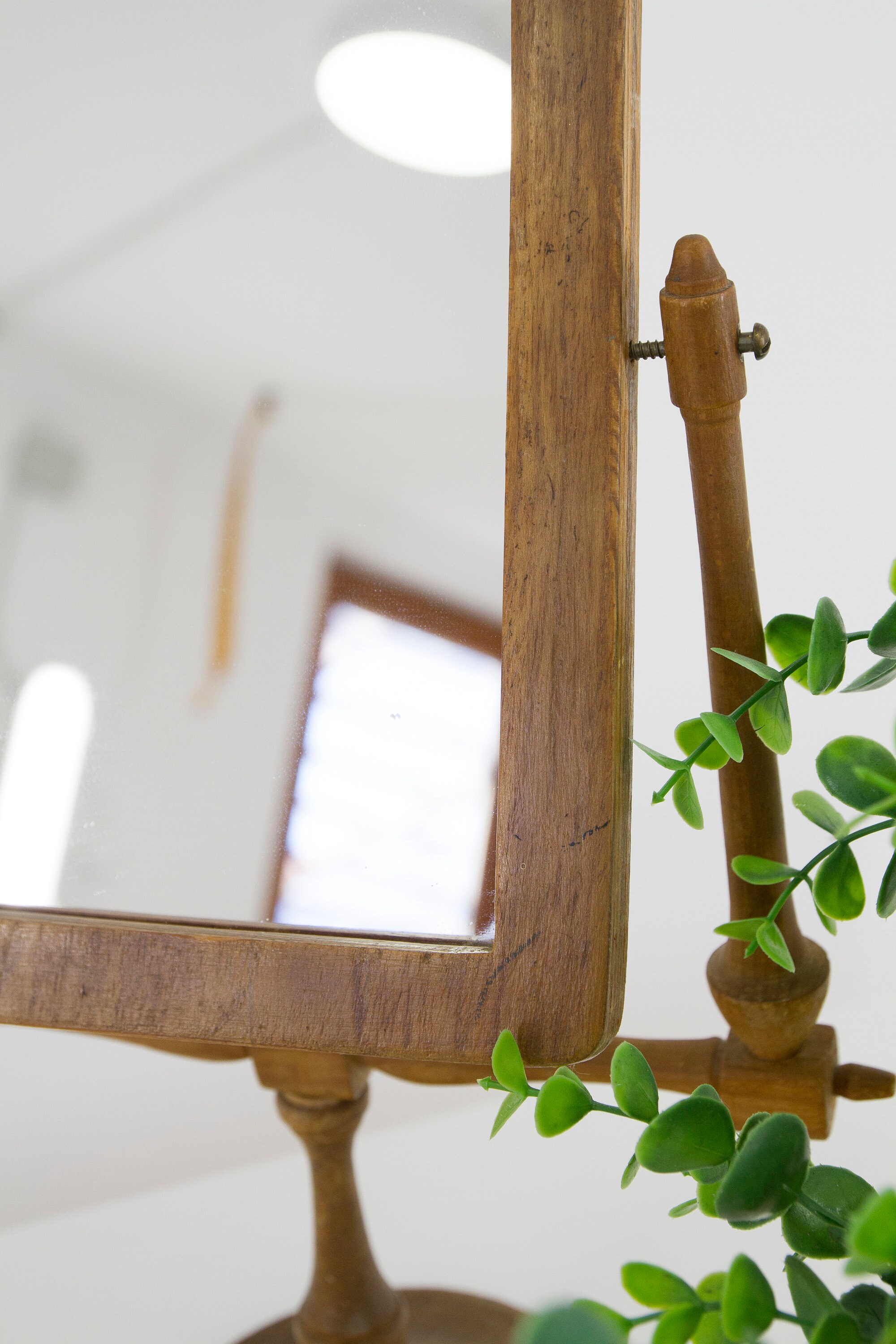 Antique Wooden Shaving Mirror Rectangular Vanity Mirror Etsy