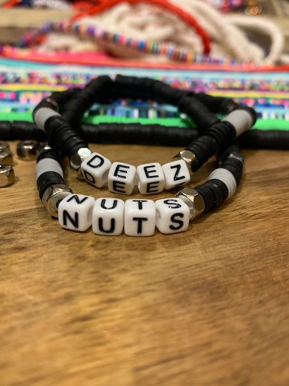 Deez Nuts Custom Word Bracelet Set Deez Nuts Fun to Gift Etsy
