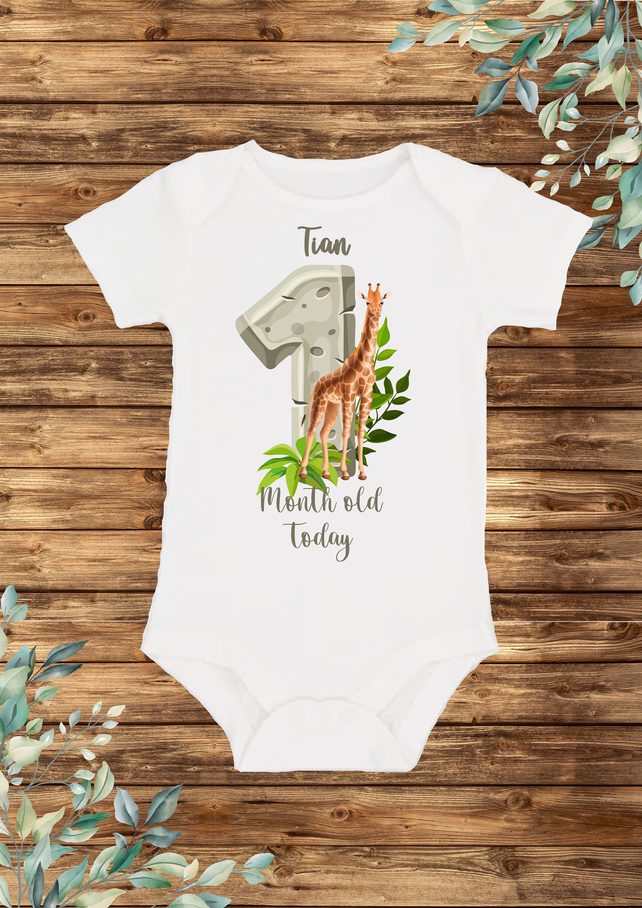 Chaleco temático Baby Safari personalizado para los 12 meses, onesies de  hitos mensuales, regalo para bebé, paquete grande -  México