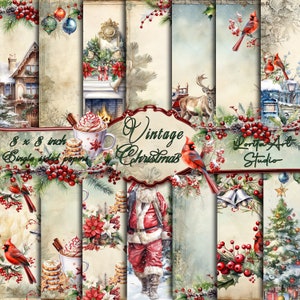 Vintage Christmas Scrapbook Paper Pad: Classic Designs (8x8 inch)