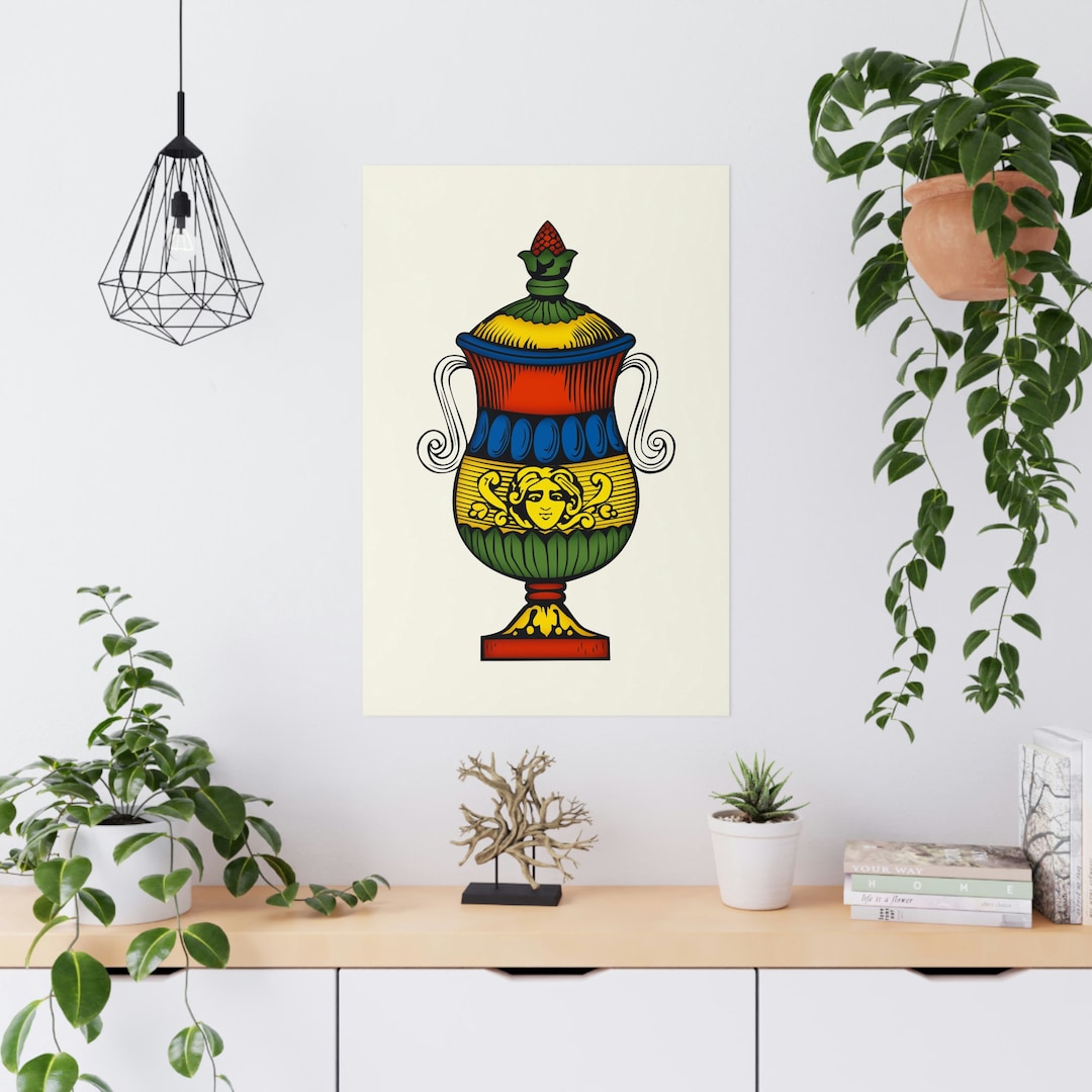 Asso Di Coppe Carte Napoletane Full Wall Art Print Etsy