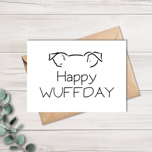 Geburtstagskarte | mit Kraftpapier Umschlag | Happy Wuffday | Postkarte | Karte Hund | 10,5 x 14,8 cm | matt | Geschenkidee
