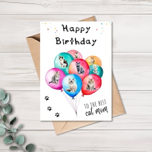 Geburtstagskarte | mit Kraftpapier Umschlag | Happy Birthday | Postkarte | best cat mom | 10,5 x 14,8 cm | matt | Geschenkidee