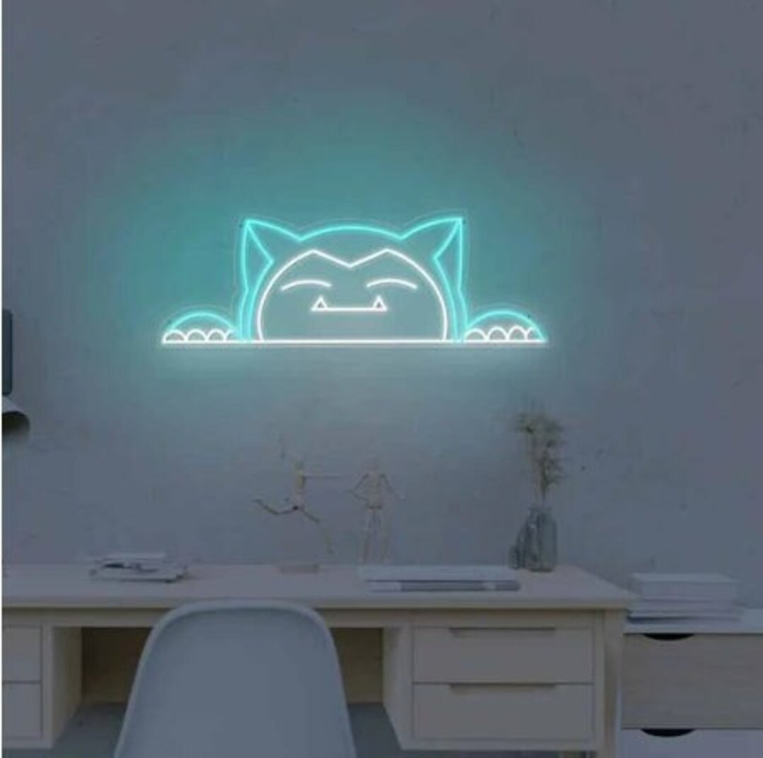 Snorlax Neon Sign Kawaii Anime Snorlax Led Neon Sign Light - Etsy