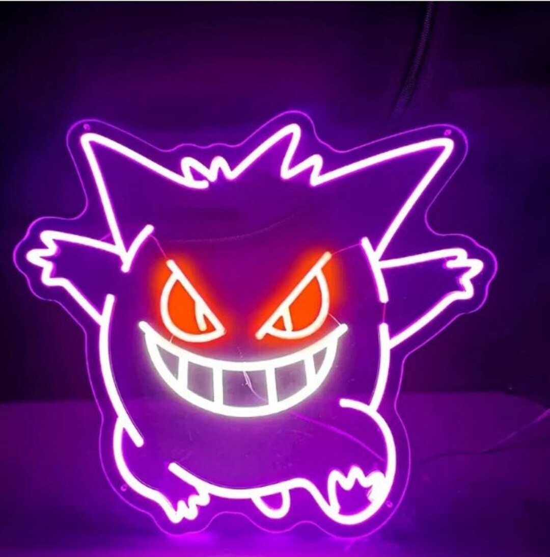 Gengar Anime Neon Sign Kawaii Anime Gengar Led Neon Sign Etsy