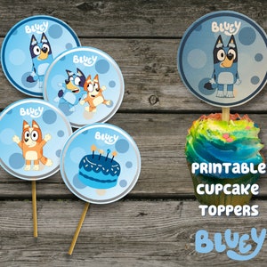 Bluey birthday party supplies ，Bluey Themed Birthday Party Decorations Set  includes happy birthday banner， cake topper ，birthday balloons for kids  birthday decorations