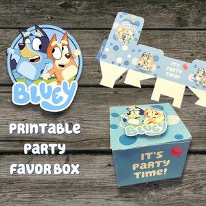 Bluey Printable DIY Party Favor Treat Boxes for Blue Heeler Birthday Party - Print at Home and Create!