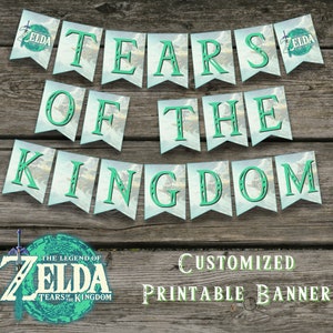 Zelda Tears of the Kingdom Birthday Party Banner - Personalized Printable  - Customized DIY Print at Home