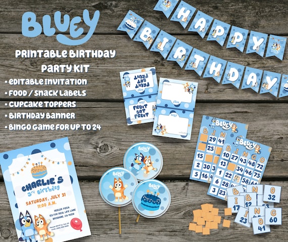 30 Bluey Party Supplies: Invitations, Decorations, Party Favors