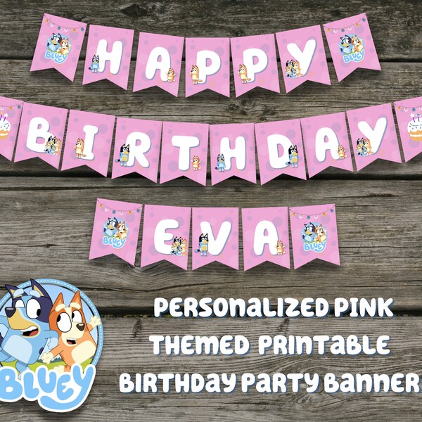 Bluey Pink Birthday Party - Etsy